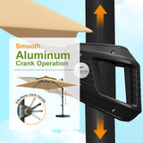 Patioslife Aegis Pro™ Cantilever Umbrella with LED Lights, Fibreglass Ribs & Powder-Coated Aluminium Pole — Perfect for Garden & Patio