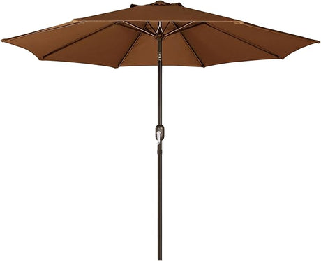 Patioslife brown 7.5ft patio umbrella with crank lift for backyard dining table and outdoor shade
