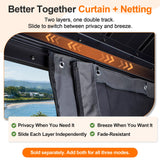 Patioslife Gazebo Replacement Mesh Netting – 300GSM Insect Screen, Double Track Sliding Mesh Panel for Outdoor Gazebo