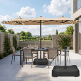 Patioslife Aegis Premium Motorized Double-Sided Patio Umbrella — Remote Control, UPF 50+, Solar LED & Windproof Frame