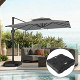 Patioslife 10x13ft charcoal cantilever patio umbrella with LED lights and heavy duty base for backyard poolside shade