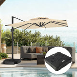Patioslife 10x13ft cream cantilever patio umbrella with LED lights and heavy duty base for poolside outdoor seating