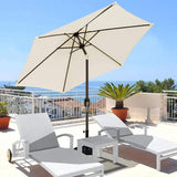 Patioslife 7.5ft creamy white patio umbrella with crank tilt for patio lounge chairs and seaside deck shade