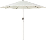 Patioslife 7.5ft creamy white patio umbrella with crank tilt for outdoor dining table and backyard shade