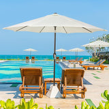 Patioslife 7.5ft creamy white patio umbrella with crank tilt for poolside lounge chairs and outdoor shade