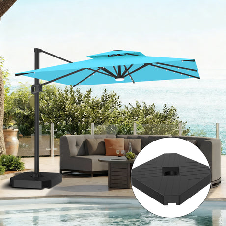 Patioslife Aegis Pro Cantilever Umbrella with LED Lights and Cover, Reinforced & Powder-Coated Aluminium Ribs and Pole — Perfect for Garden & Patio