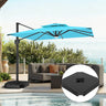 Patioslife Aegis Pro Cantilever Umbrella with Built-In LED Lights and Reinforced Aluminum Ribs and Pole for Patios & Gardens
