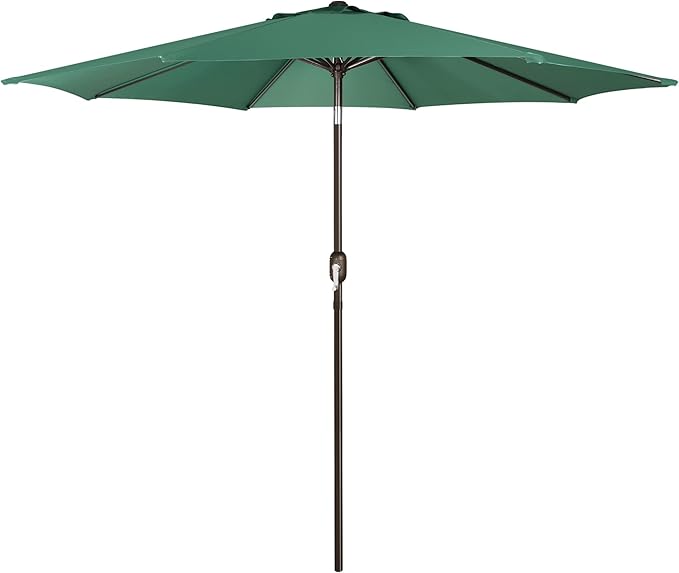 Patioslife 7.5ft dark green patio umbrella with crank tilt for garden table and outdoor patio shad