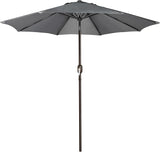 Patioslife 7.5ft dark grey patio umbrella with crank tilt for garden table and outdoor patio shade