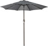 Patioslife 7.5ft dark grey patio umbrella with crank tilt for garden table and outdoor patio shade