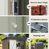 Patioslife Galvanized Steel Metal Storage Shed, Gable Roof Outdoor Shed for Backyard Garden Tools, Rust-Resistant Utility Tool Shed-Patioslife
