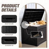 Patioslife 90 gallon deck box with lockable lid and hydraulic hinge, product details