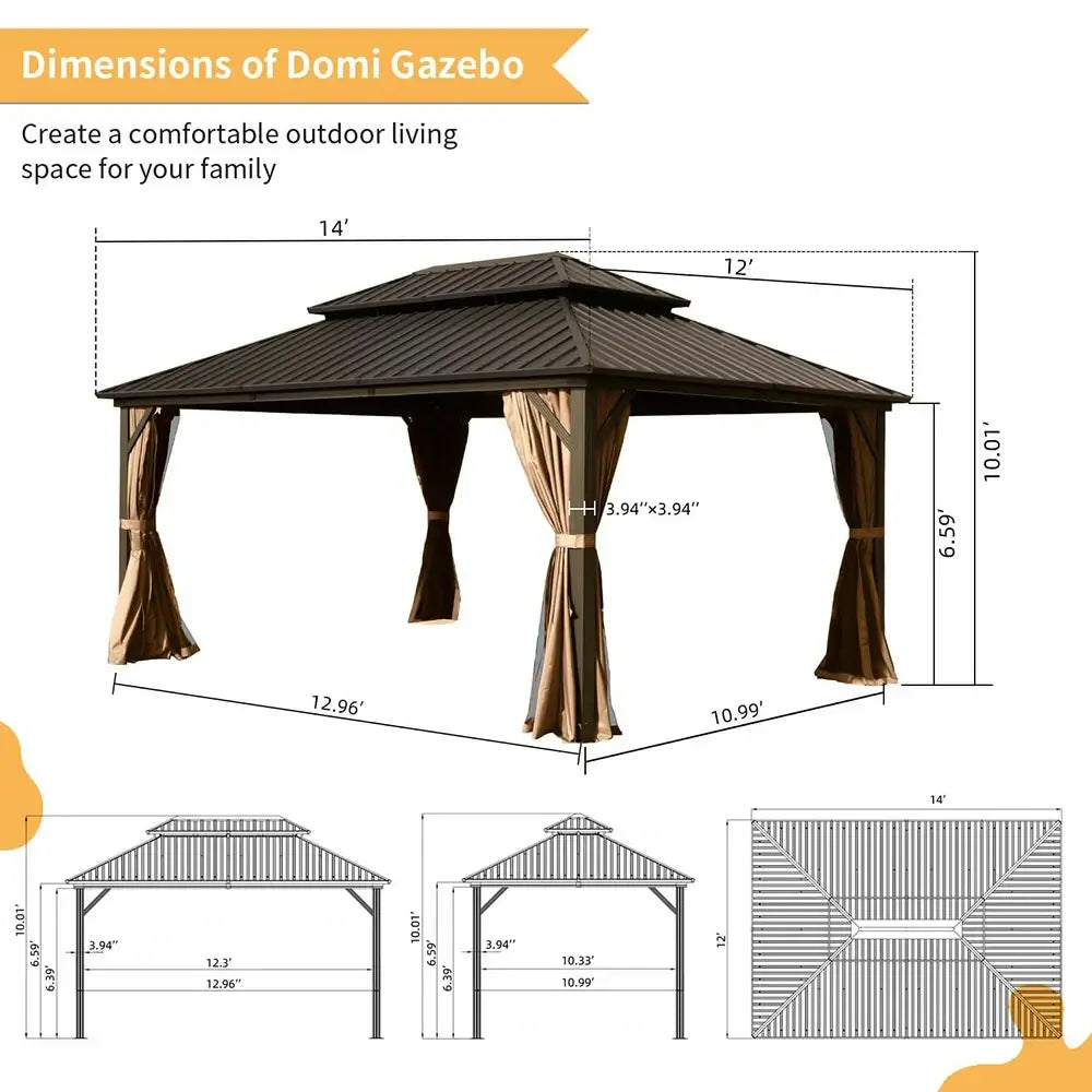 Hardtop Gazebo Classic W/ Netting & Curtain