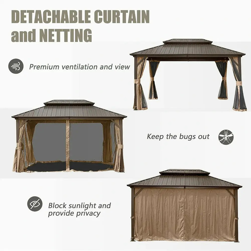 Hardtop Gazebo Classic W/ Netting & Curtain