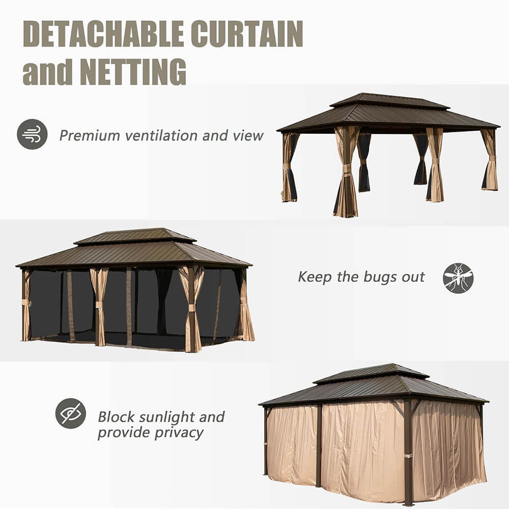 Hardtop Gazebo Classic W/ Netting & Curtain