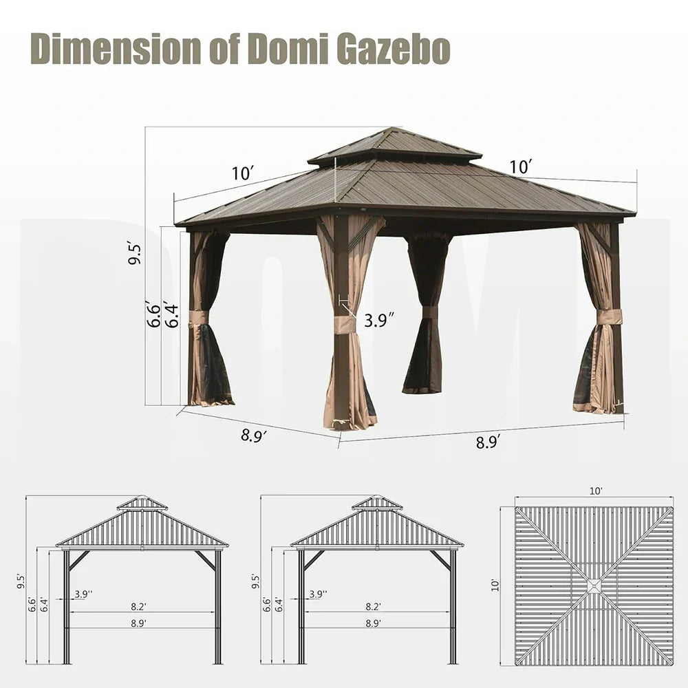 Hardtop Gazebo Classic W/ Netting & Curtain