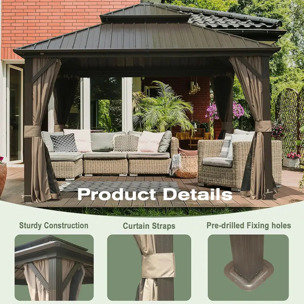 Hardtop Gazebo Classic W/ Netting & Curtain