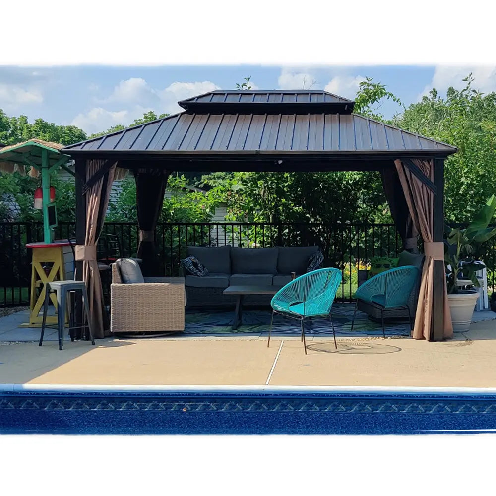 Hardtop Gazebo Classic W/ Netting & Curtain