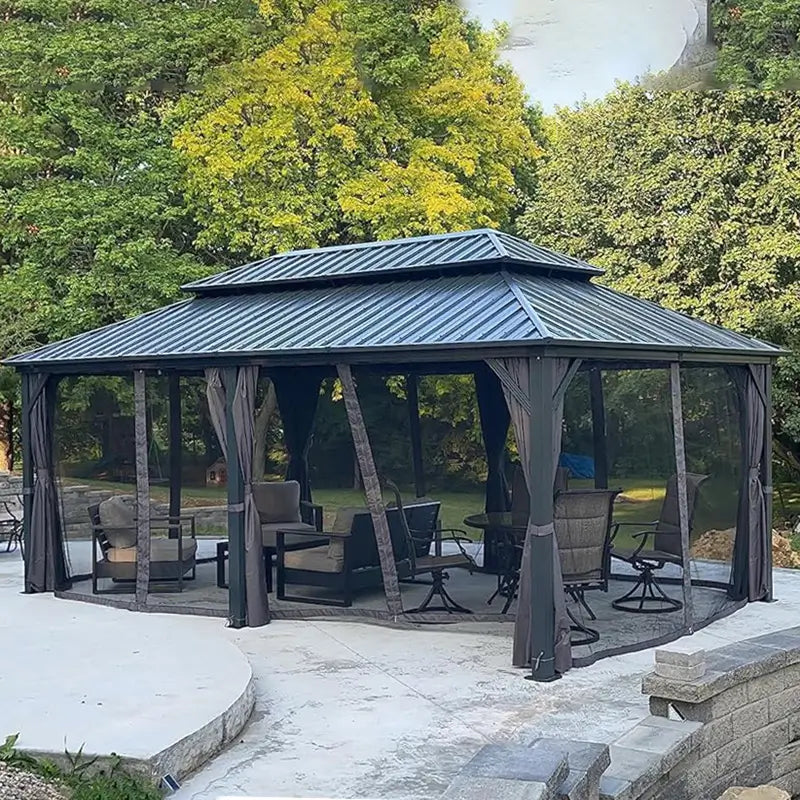 Hardtop Gazebo Classic W/ Netting & Curtain