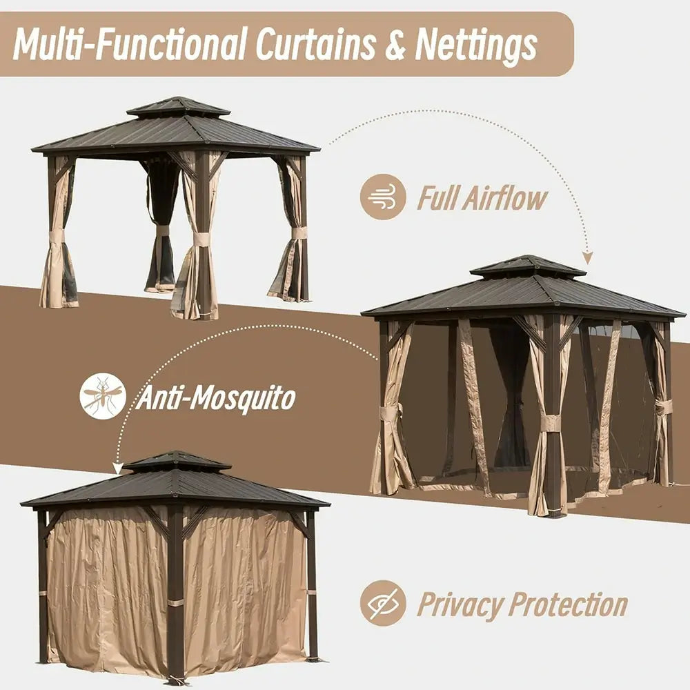 Hardtop Gazebo Classic W/ Netting & Curtain