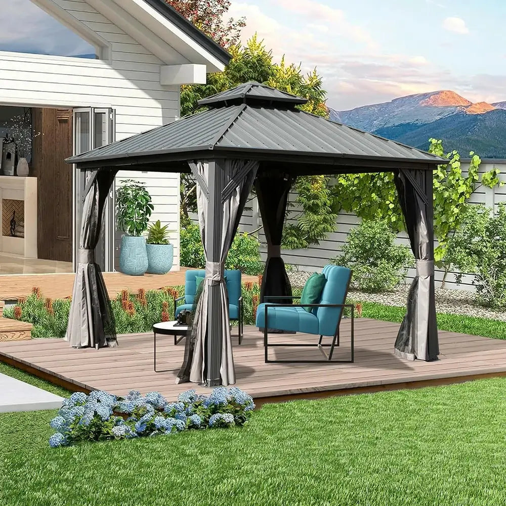 Hardtop Gazebo Classic W/ Netting & Curtain