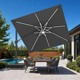 Patioslife Signature Series Rotating Cantilever Patio Umbrella with Adjustable Tilt for Garden & Poolside