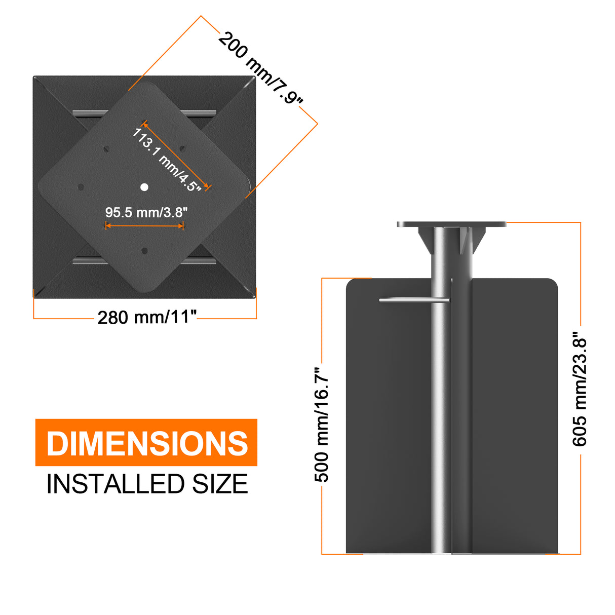 Patioslife Aegis Heavy Duty In-Ground Umbrella Base for Cantilever Parasols – 24-Inch Deep Dual-Coated Steel – Maximum Wind Resistance & Secure Concrete Ground Mount