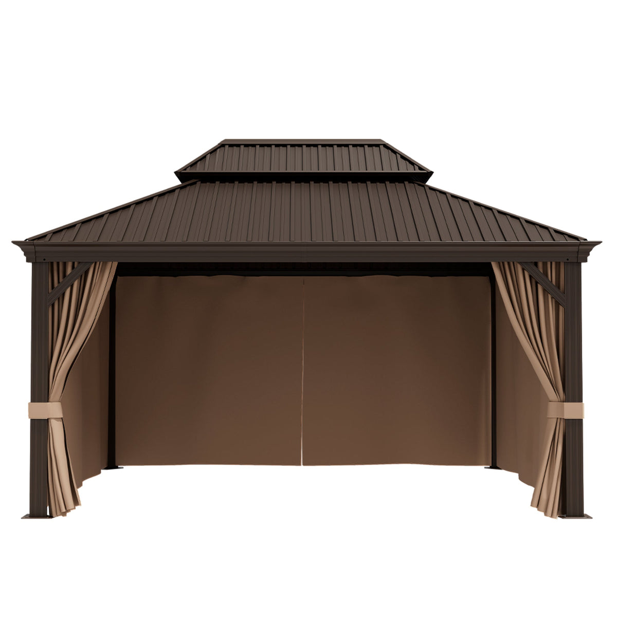 Patioslife Gazebo Replacement Curtain – 350GSM Solid Privacy Panel, Double Track Sliding Curtain for Outdoor Gazebo
