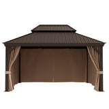 Patioslife Gazebo Replacement Curtain – 350GSM Solid Privacy Panel, Double Track Sliding Curtain for Outdoor Gazebo