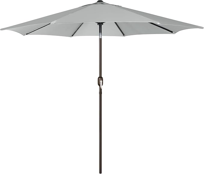Patioslife 7.5ft grey patio umbrella with crank tilt for outdoor dining table and backyard shade