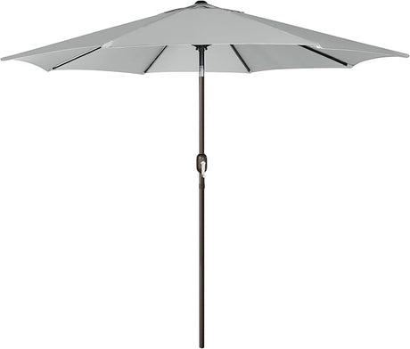 Patioslife 7.5ft grey patio umbrella with crank tilt for outdoor dining table and backyard shade