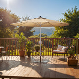 9ft Motorized Patio Umbrella – Remote Control, Easy Tilt Adjustment & Optional Base for Garden, Deck or Poolside Shade