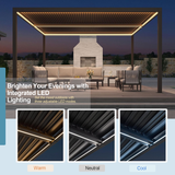 Patioslife Atlantic™ |10 x 20ft Contemporary Aluminium Louvered Pergola with Adjustable Louvers, Stylish Outdoor Pavilion for Patio & Entertaining