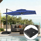 Patioslife 10x13ft navy blue cantilever umbrella with LED lights and weighted base for poolside outdoor sofa shade
