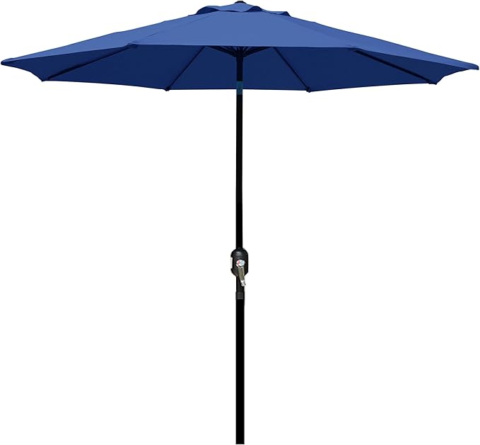 Patioslife 7.5ft navy blue patio umbrella with crank tilt for outdoor table and backyard shade
