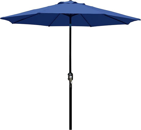 Patioslife 7.5ft navy blue patio umbrella with crank tilt for outdoor table and backyard shade