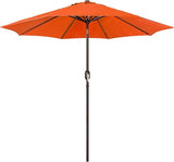 Patioslife 7.5ft orange patio umbrella with crank tilt for sunny patio table and garden shade