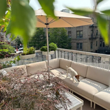 9ft Motorized Patio Umbrella – Remote Control, Easy Tilt Adjustment & Optional Base for Garden, Deck or Poolside Shade