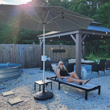 9ft Motorized Patio Umbrella – Remote Control, Easy Tilt Adjustment & Optional Base for Garden, Deck or Poolside Shade