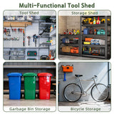 Patioslife 6x8 ft Multi-Functional Outdoor Storage Shed, Ideal for Tools, Bikes, Garbage Bins and Garden Supplies