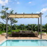 Patioslife Atlantic Retractable Pergola, 10×10ft Beige Adjustable Canopy Heavy-Duty Outdoor Shade Structure for Patio Deck