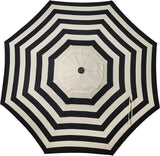 Patioslife black and cream striped patio umbrella canopy top view for outdoor table shade