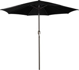 Patioslife black patio umbrella with crank lift and tilt design for backyard garden table shade
