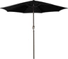 Patioslife black patio umbrella with crank lift and tilt design for backyard garden table shade