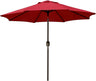 Patioslife 7.5ft red patio umbrella with crank tilt for backyard dining table and patio shade