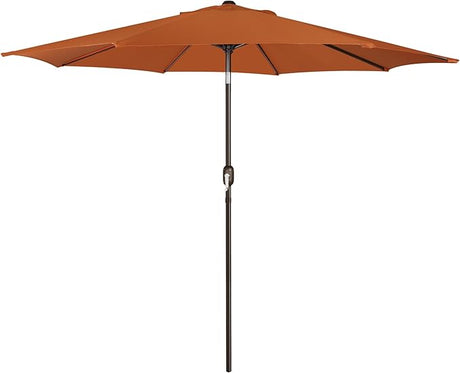 Patioslife 7.5ft rust patio umbrella with crank tilt for outdoor dining table and backyard shade