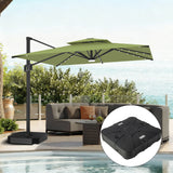 Patioslife 10x13ft sage green cantilever umbrella with LED lights and weighted base for garden patio sofa shade