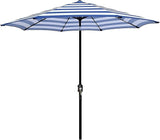 Patioslife 7.5ft blue and white striped patio umbrella for outdoor dining and patio shade