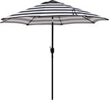 Patioslife 7.5ft black and white striped patio umbrella with crank tilt for outdoor table and backyard shade