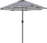 Patioslife 7.5ft black and white striped patio umbrella with crank tilt for outdoor table and backyard shade